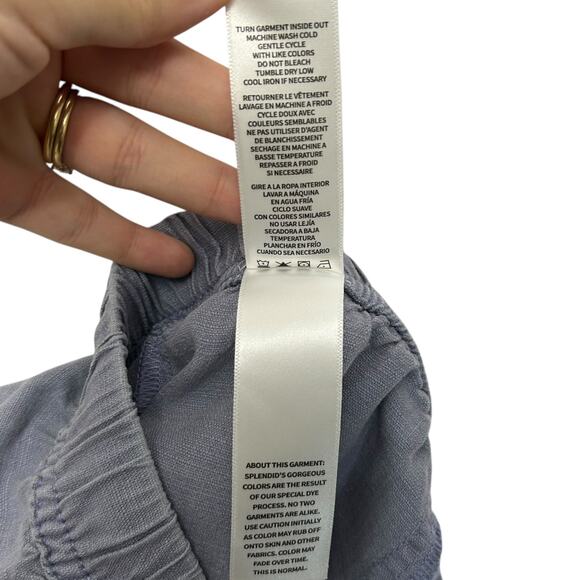 Splendid Angie Crop Wide Leg Pant NWT Women's Sz XS Light Blue Linen Breezy - Picture 9 of 9